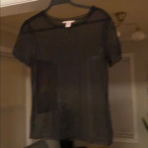 Victoria secret med blk see thru polka dot shirt